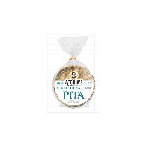 Atoria's Traditional Pita 6.75", 108/2oz, Clean-Label