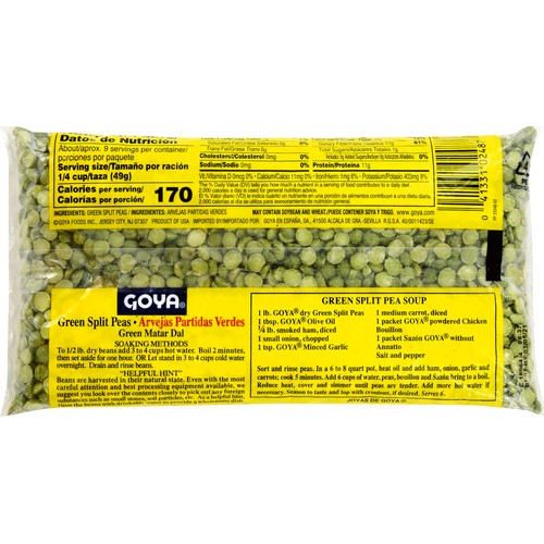 E Pallet Goya Green Split Peas 1 lb