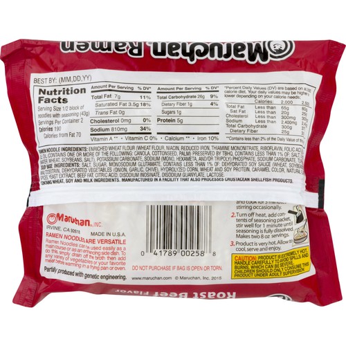 Maruchan Beef Flavor Ramen Noodle Soup