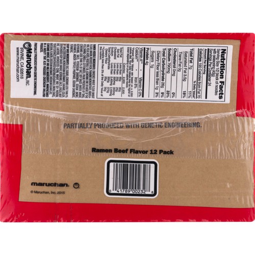 Maruchan Beef Flavor Ramen Noodle Soup, 12/3oz Bag