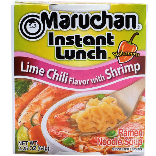 Maruchan Instant Lime Chili Shrimp Flavor Ramen Noodle Soup 2.25 oz. Cup