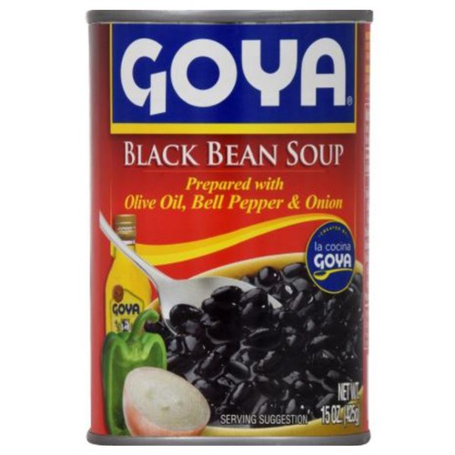 Goya Black Bean Soup Prepared with Olive Oil, Bell Pepper & Onion 15 oz