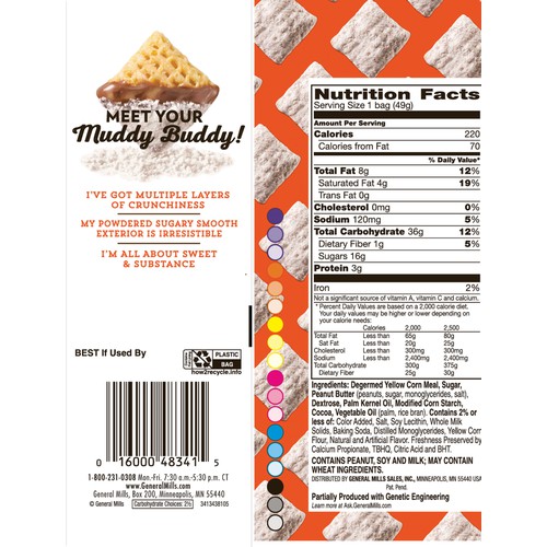 Chex Mix Muddy Buddies Peanut Butter Chocolate 1.75 oz 60 ct