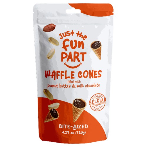Just the Fun Part Peanut Butter & Milk Chocolate Filled Waffle Cones
