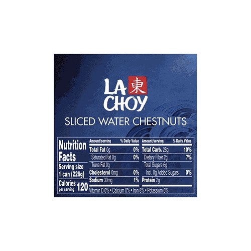 LA CHOY Sliced Water Chestnuts 12-8 OZ