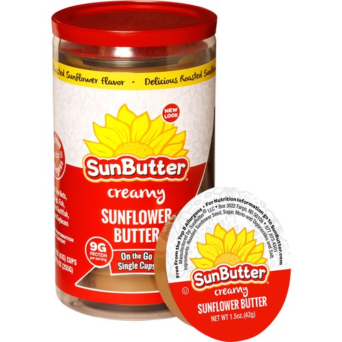 Sunflower Butter Creamy -  On The Go Single Cups - Canister  6 x 1.5oz