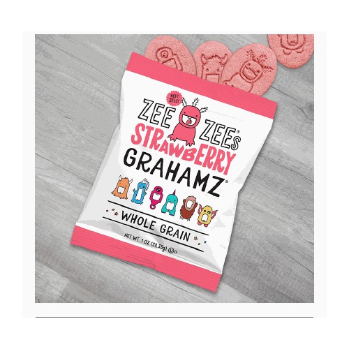 Zee Zees Graham Crackers Strawberry, IW, WG 1oz