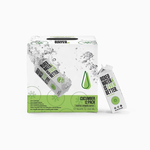 Cucumber Flavored Boxed Water, 12/500ml