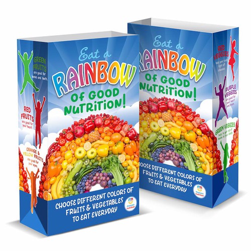 Super Sack Paper Bags - Rainbow of Good Nutrition, 250ct