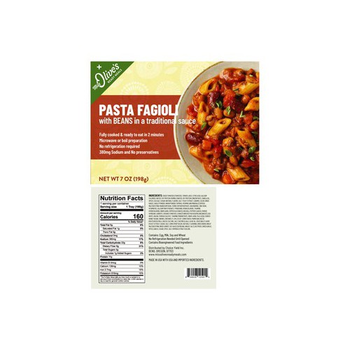 Shelf Stable Pasta Fagioli with Beans in a Traditional Sauce
