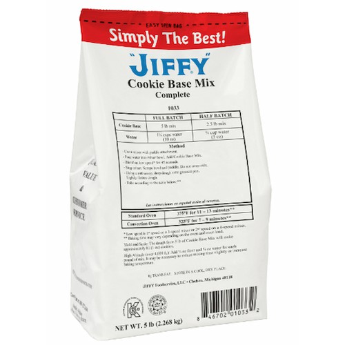 JIFFY Cookie Base Mix Complete, 6/5lb Bag