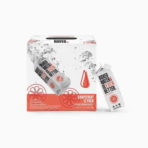 Grapefruit Flavored Boxed Water, 12/500ml
