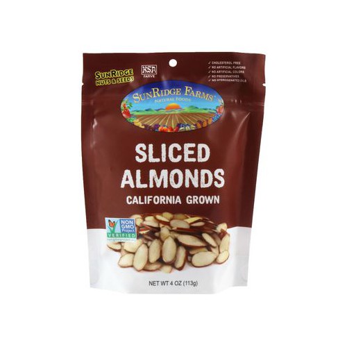 Almond, Sliced Natural Skin On NonGMO Verified