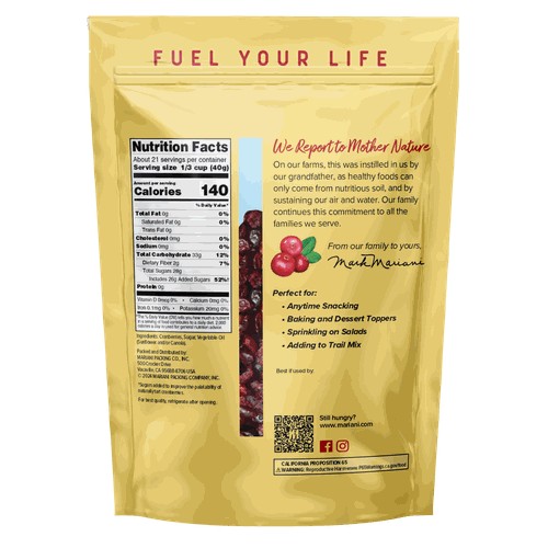 Mariani Sweetened Dried Cranberries, 30oz