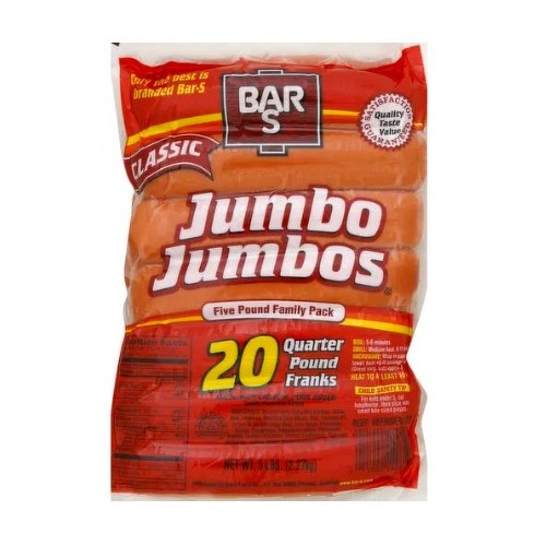 BAR-S CLASSIC JUMBO FRANKS 5LB