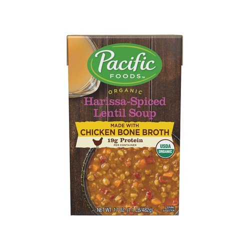 Pacific Foods Organic Bone Broth Harissa-Spiced Lentil Soup, 17oz