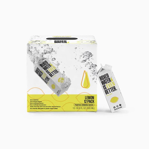 Lemon Flavored Boxed Water, 12/500ml