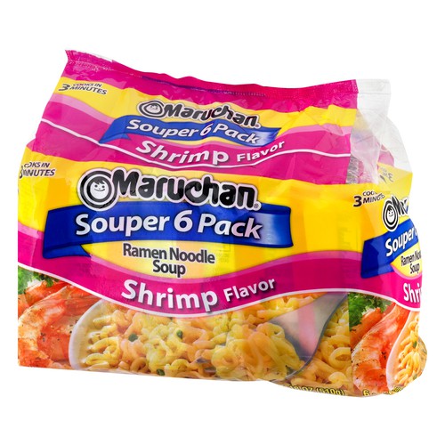 Maruchan Souper 6-Pack Shrimp Flavor Ramen Noodle Soup 6-3 oz. Bags