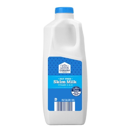 Coburn Farms Fat Free Skim Milk, 1/2 Gallon