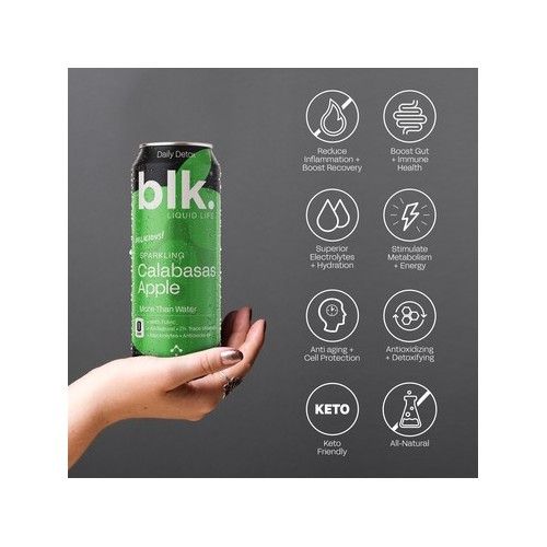 blk. Calabasas Apple Sparkling Water 16oz 12 Pack Cans