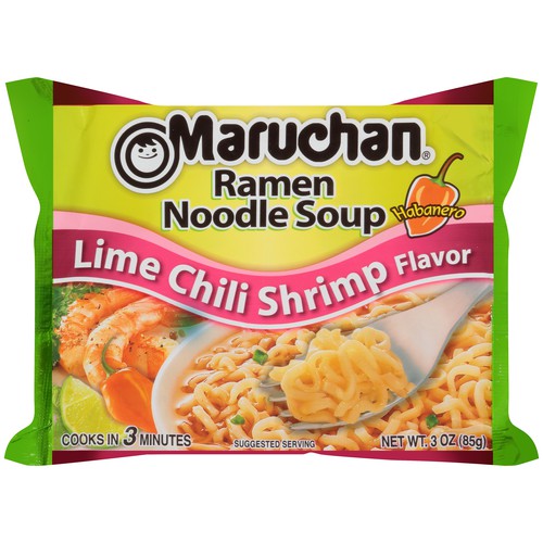 Maruchan Habanero Lime Chili Shrimp Flavor Ramen Noodle Soup 3 oz. Bag