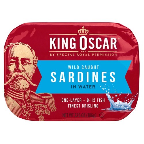 King Oscar Sardines 1L in Spring Water 12/3.75