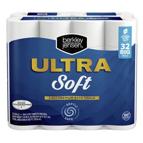 Berkley Jensen Ultra Soft Bath Tissue, 32 Rolls, 244 Sheets