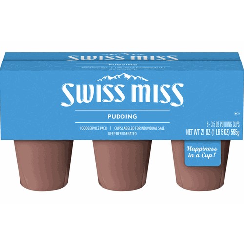 Swiss Miss Chocolate Pudding Cups, 8/6/3.5oz Refrigerated