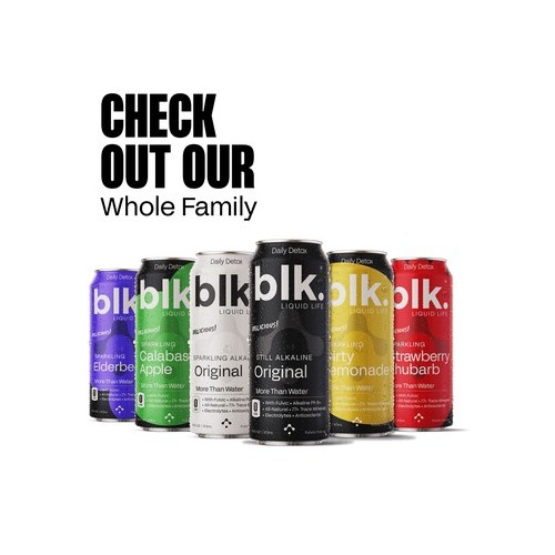 blk. Elderberry Sparkling Water 16oz 12 Pack Cans
