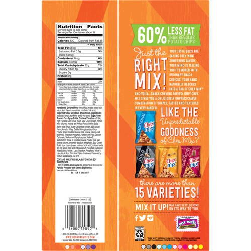 Chex Mix, 8.75 oz, Cheddar, 5 ct