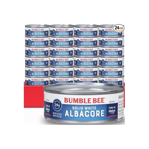 Bumble Bee Solid White Albacore Tuna in Water, 5 oz Can (24 Pack)