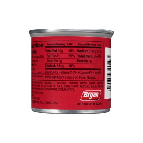 Bryan Chicken Vienna Sausage, 4.6 oz Can (Pack of 48)