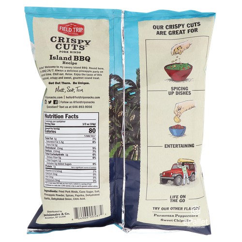 Field Trip Pork Rind Crispy Cuts Island Bbq 12 1 Oz Epallet