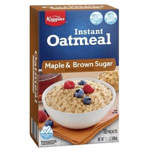 Kiggins Maple & Brown Sugar Instant Oatmeal, 10ct