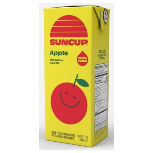 SunCup 100% Apple Shelf Stable Juice Box, 40/6.75oz