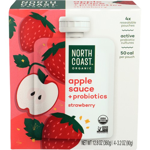 Organic Apple Strawberry Sauce Probiotic Pouch