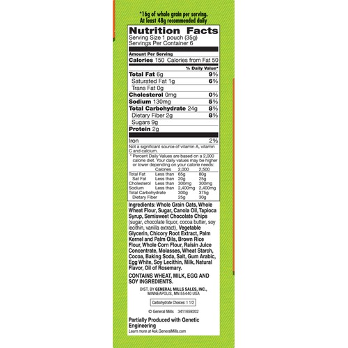 Backpacker Oatmeal Bites, Chocolate Chip