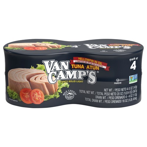 Van Camp's Solid Light Yellowfin Tuna in Oil, 6/4/5oz