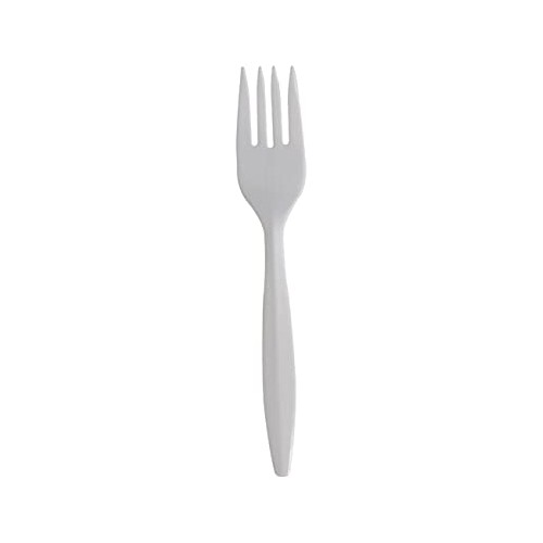 E Pallet Plastic Fork, White, Medium, Bulk