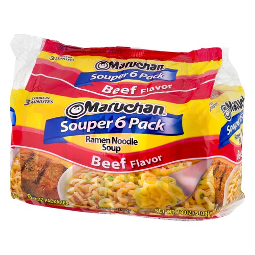 Maruchan Souper 6-Pack Beef Flavor Ramen Noodle Soup 6-3 oz. Bags