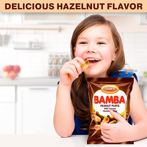 Osem Bamba Peanut Puffs with Creamy Hazelnut Filling, 2.1oz