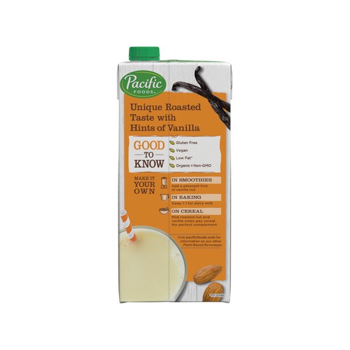 Pacific Foods Organic Almond Vanilla Plant-Based Beverage, 32oz