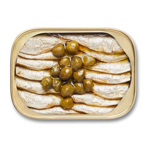 King Oscar Sardines 1L in Ev Olive Oil White Wine Vinegar & Capers 12/3.75
