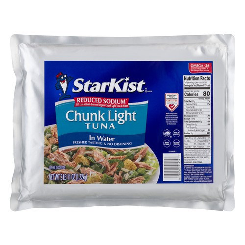 Reduced Sodium Chunk Light Water 43oz (foodservice case pk)