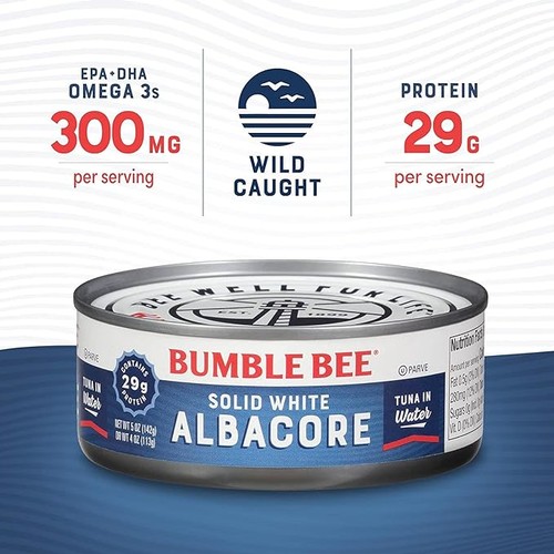 Bumble Bee Solid White Albacore Tuna in Water, 5 oz Can (24 Pack)
