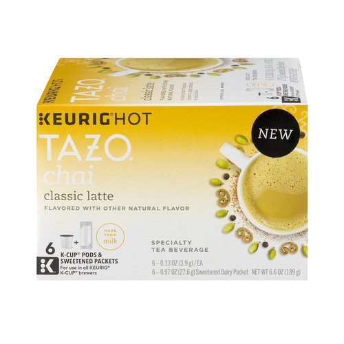 Tazo Tazo Keurig Hot Chai Classic Latte K Cup Pods Sweetened