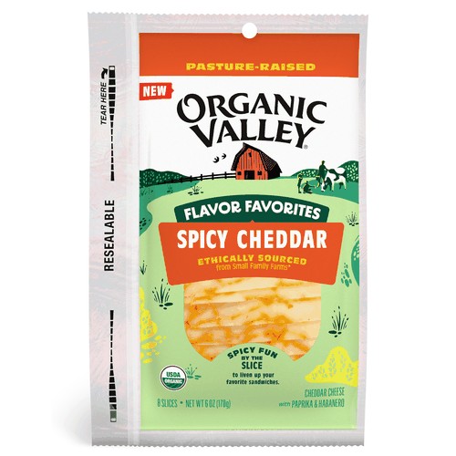 Organic Spicy Cheddar Slices, 6oz (8 slices)