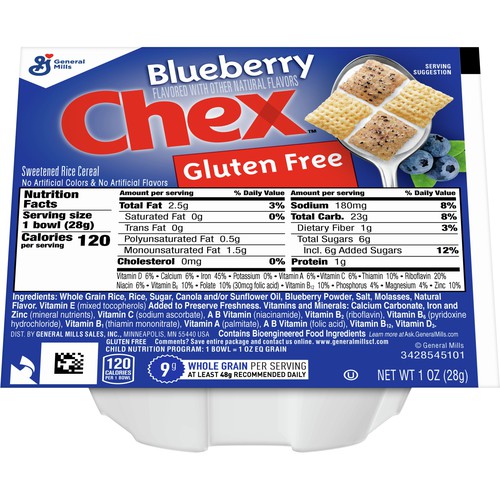 Blueberry Chex Cereal Bowlpak, 96/1oz