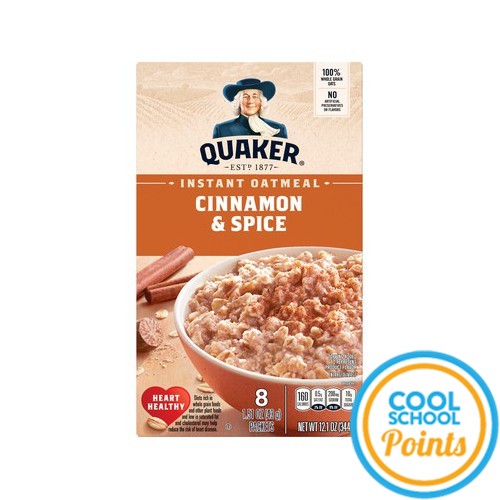 Quaker Instant Oatmeal Cinnamon & Spice, 1.51oz Packets