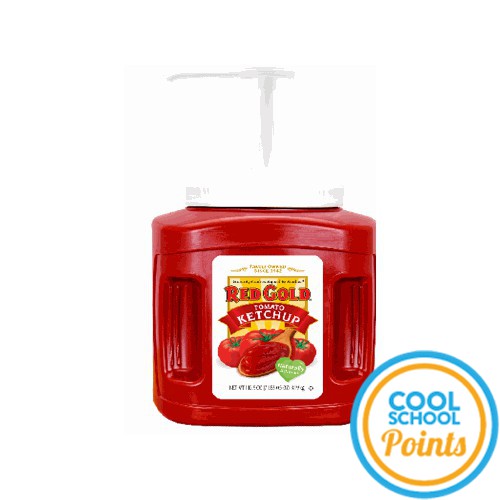 Red Gold Ketchup Naturally Balanced (Made with Sugar / Enhanced Low Sodium) 6 / 112.5 oz Jugs with Pump